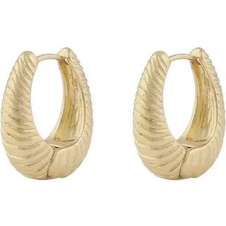SNÖ of Sweden Dakota Oval Ring Earring Plain Gold