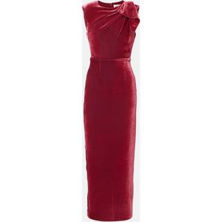 Roland Mouret Bow-detail velvet maxi dress - pink - XS
