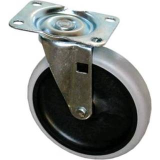 Udskiftning drejelig bajonet hjul 5 """" hjul termoplastisk gummi sort