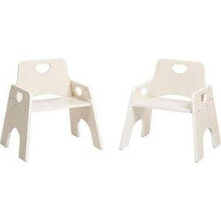 Ecr4kids stable træsiddler stol 10in børn møbler hvid vask 2-pack