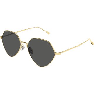 Gucci Kvinde GG1182S 001 Solbriller Metal Guld Grå Geometrisk Normal