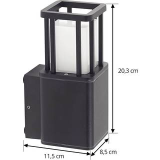 LED udendørs væglampe Dakil Lucande, dæmpbar, Sort, Aluminium, Moderne