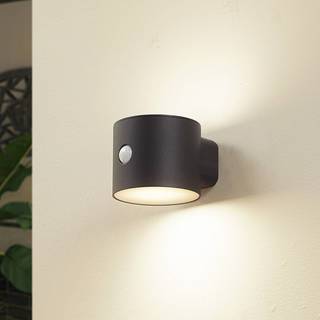 Lindby - Amren LED solcelle væglampe med sensor, sort
