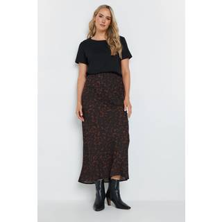 Lts Tall Chocolate Brown Leopard Print Midaxi Skirt 18 Lts | Tall Women's Maxi Skirts
