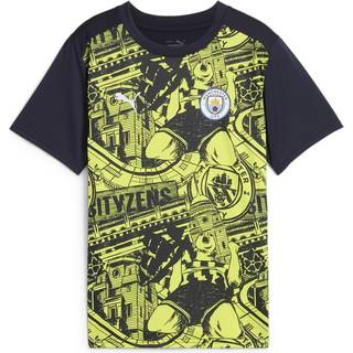 Puma Manchester City Pre-match Short Sleeve Jersey Youth, Yellow, Size 9-10Y, Clothing - Magic Blue - 9-10Y