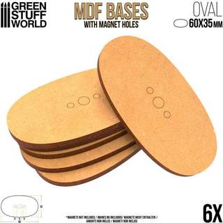 MDF Bases - Oval 60x35mm x6