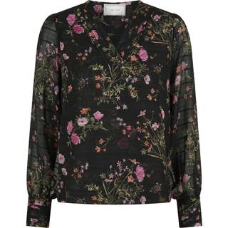 Neo Noir - Mahra Flower Print Blouse - Black