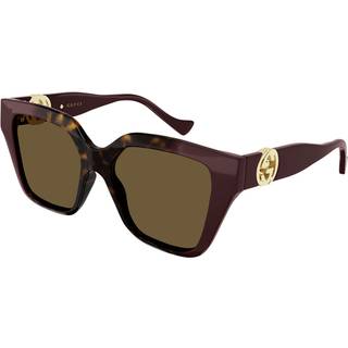 Gucci Kvinde GG1023S 009 Solbriller Injiceret Havana Brun Firkantet Normal