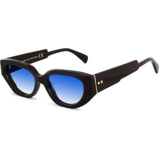 XLAB Kvinde TAVOLARA Solbriller Acetat Sort Lyseblå Cat Eye Skygge