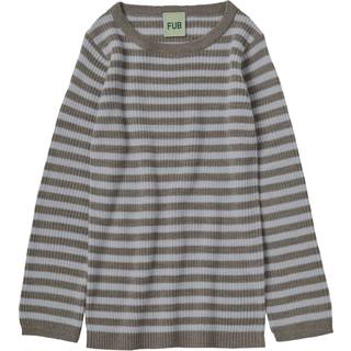 Fub Hazel Melange/ice Stribet Strikbluse Merinould