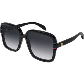 Gucci Kvinde GG1066S 001 Solbriller Acetat Sort Grå Firkantet Skygge