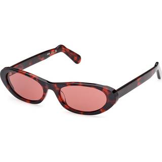 GCDS Unisex GD0021 54S Solbriller Acetat Havana Bordeaux Cat Eye Normal