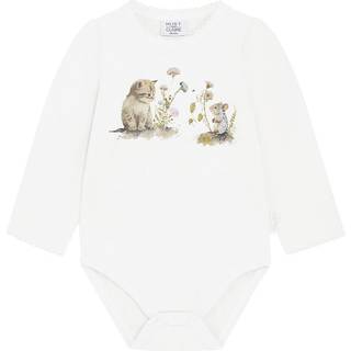 Hust&Claire Bernice Babybody Oat milk 74 cm  Beige  74 cm  kvinde