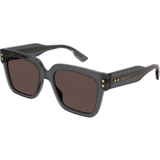Gucci Mand GG1084S 004 Solbriller Acetat Grå Brun Firkantet