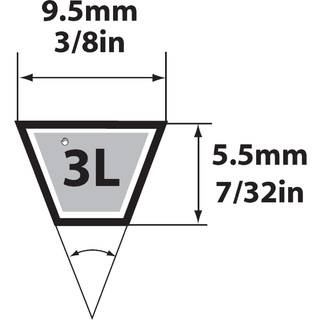 MBL 3L240 (1240) Fraktioneret hestekr?fter V-Belt 3L Afsnit 3/8 """" Bredde 7/32 """" H?jde 24 '' L?ngde gummi