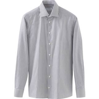 Striped Signature Twill Contemporary Skjorte, Dark Grey, 46