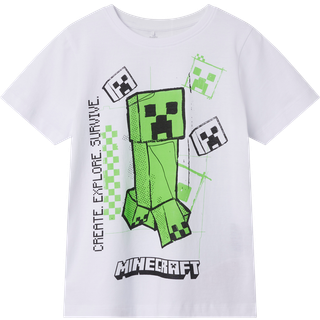 Guppy Minecraft Børne T-shirt - Bright White - 116