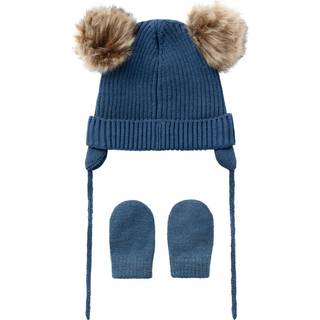 NAME IT Strik Sæt Hue Og Vanter Mara Dark Denim