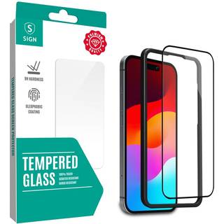 SiGN Fulddækkende Hærdet Glas Skærmbeskytter til iPhone 17 / 16 Pro med Monteringsramme