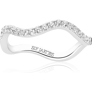 Sif Jakobs - Ellera wave ring i sterling sølv med sten - r3869-cz