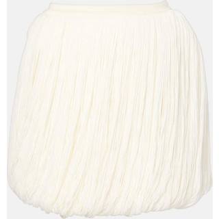 AlaÃ¯a Fringed wool miniskirt - white - M
