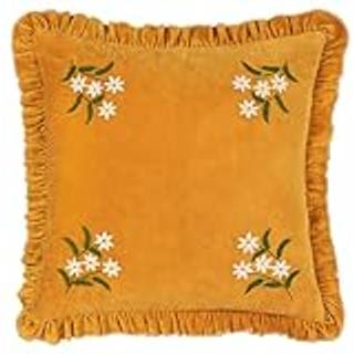 Furn 100% Bomuld Daisy Frill Broderet fløjlspude45x45cm