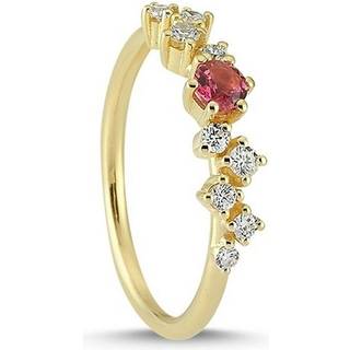 NURAN - Twinkle ring i 14kt. guld m. pink turmalin og i alt 0,16 ct.