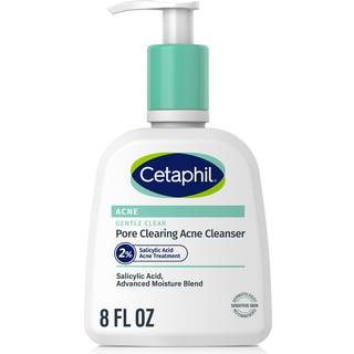 Cetaphil Gentle Clear Pore Clearing Acne Cleanser Foaming Gel Cleanser til sensitiv acne-udsat hud 8 Fl Oz pumpeflaske 2% salicylsyre Eksfolierer
