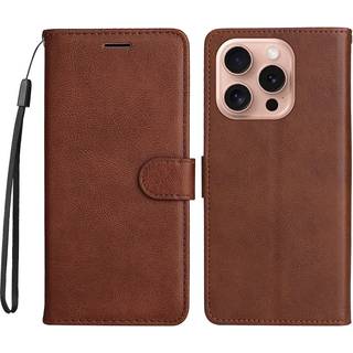EIDERWOOD iPhone 16 Pro Kunstlæder Cover m- Pung og Strop - Brun