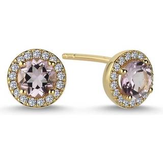 Nuran - Grace øreringe i 14 kt guld med ametyst og i alt 0,18ct