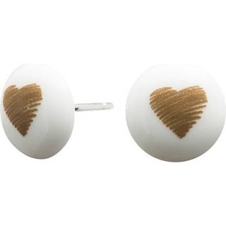 Nordahl Andersen - Porcelæn ørestikker med kobber hjerte