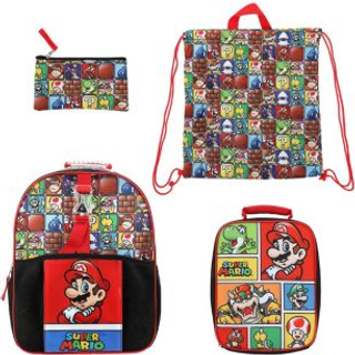 Super Mario Brothers 5-delt rygs?k og frokostkasse-s?t