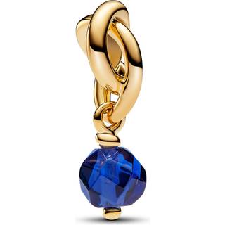 Pandora - Evighedscharm i Forgyldt med Blå sten - 763462c09