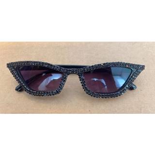 Cateye solbriller med mørke sten, sort