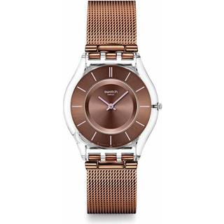 Swatch MOCHA IN MIND Quartz Brown Dial Stainless Steel Mesh Strap Men’s Watch SS08K121M