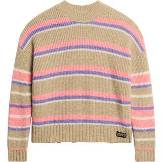 Superdry Superdry Caramel Brown Multi Multi Stripe Crew Jumper