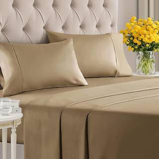 400 tr?dt?lling Bomuld - Queen Size Sheet Set - 100% bomuldsark - 400 -Thread -Count - Sateen Bomuld - Deep Pocket Botton Sengedabs - Silkeagtig