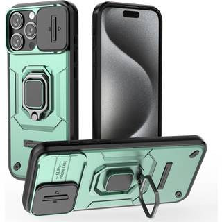 EIDERWOOD iPhone 16 Pro Max Håndværker Bagside Cover m. Magnetisk Kickstand & Cam Slider - Grøn