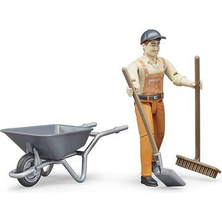 Bruder Toys - Bworld Municipal Worker i Dungarees og Cap Action Fig