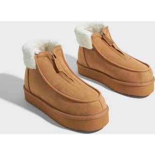 Nelly - Beige - Warm Cosy Platform Boot - 36