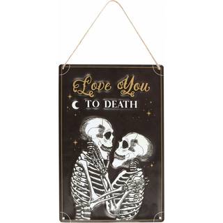 "Love You To Death" Skelettpärchen Metallschild 30x20cm