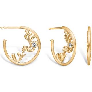 Blossom øreringe med grene i forgyldt