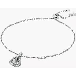 MK Precious Metal-Plated Sterling Silver Pavé Heart Bracelet - Silver - Michael Kors - ONE SIZE