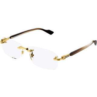 Gucci Mand Gucci GG1221O 002 Optiske stel Metal Guld Firkantet