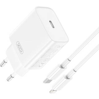 USB-C PD HURTIG oplader / adapter - 20W / 3A - Inkl. USB-C til Lightning kabel - Hvid