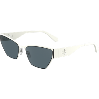 Calvin Klein Kvinde CKJ24207S 100 Solbriller Metal Hvid Sommerfugl Normal