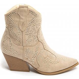 Jacqueline dame cowboystøvler 9676A - Beige - 36
