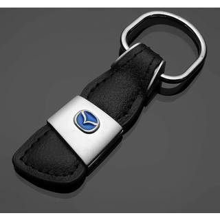 Ægte læder Mazda nøglering