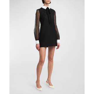 Valentino Crepe Couture minidress - black - XXXS