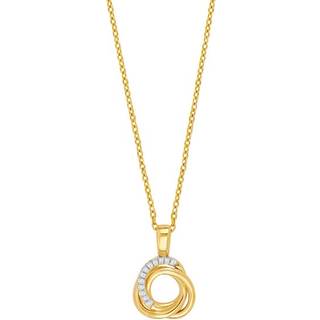Siersbøl vedhæng i 14 karat guld med diamant. Inkl. forgyldt kæde